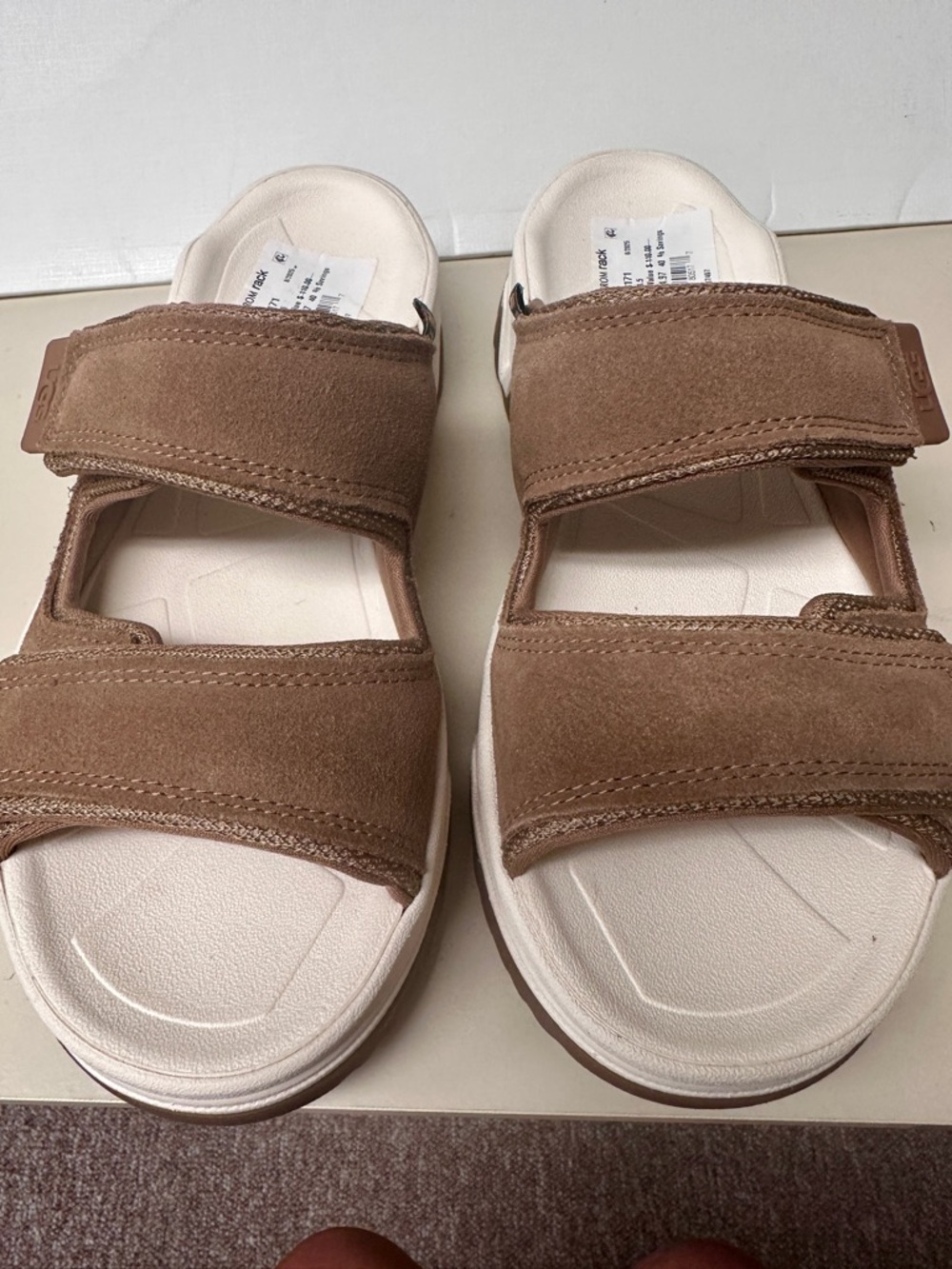 Women’s Adjustable Suede Strap Sandals — Brown